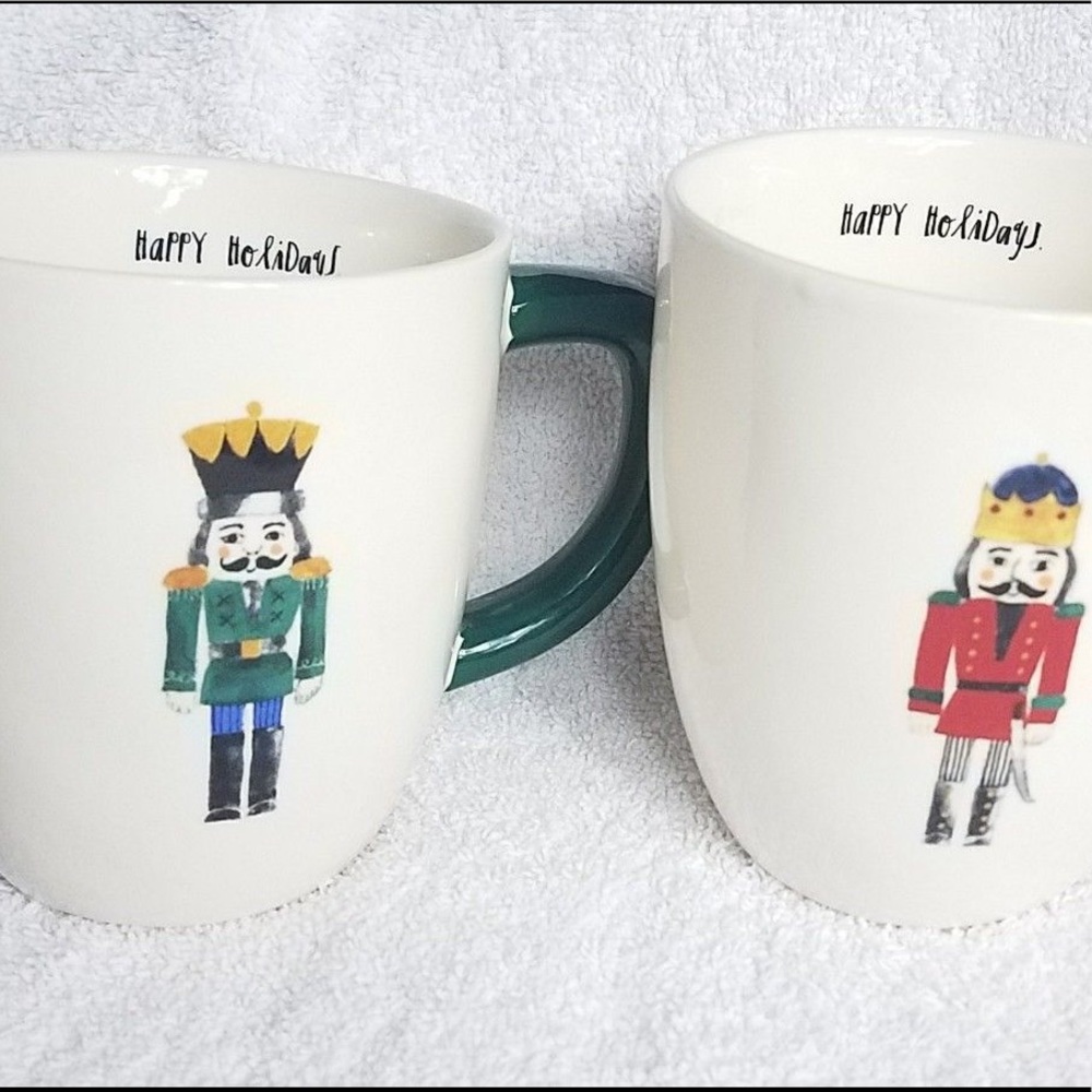 Rae Dunn Nutcracker happy holiday mug set